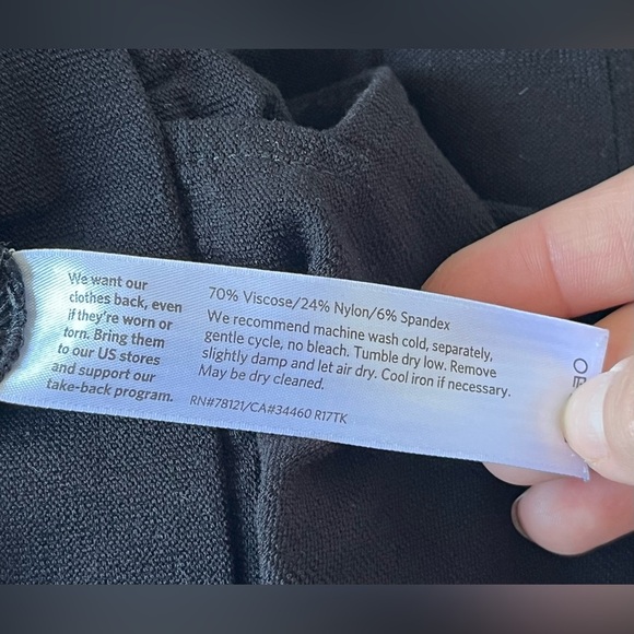 Eileen Fisher Black Straight Leg Stretchy Pants W/ Ankle Zipper SIZE LARGE - Picture 8 of 8